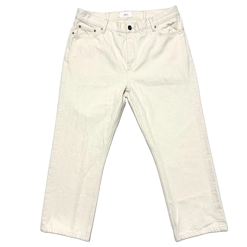 Mr P MR PORTER Organic Cotton Ecru Jeans Mens 38 Straight Leg Made In Portugal